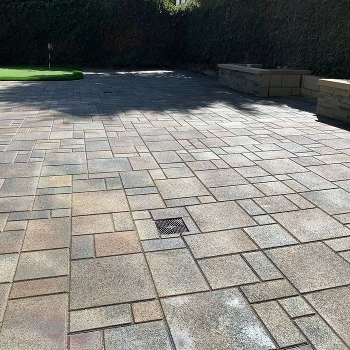 Interlocking paver patio installed by Valley Pacific Landscape in the Inland Empire
